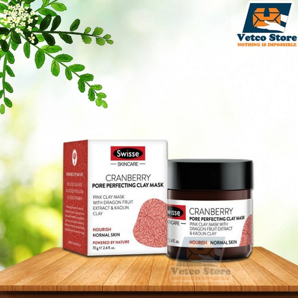 Mặt Nạ Đất Sét Swisse Skincare Cranberry Pore Perfecting Clay Mask 70g